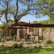 rustic farm courtyard outdoor entertainment space