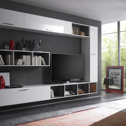 Modern Wall Unit TV Media Entertainment Center Club Composition 8 - $2,614.00 - Products