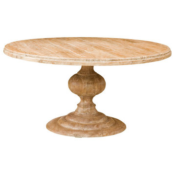 Magnolia Round Dining Table, Whitewash, 60"