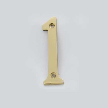 Cool House Numbers Solid Brass 4 Inch (100mm) Door Number 1 #2271