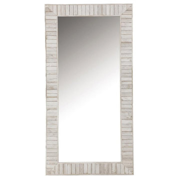 Coaster Pino Farmhouse Glass Rectangular Wall Mirror in White
