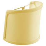 HomeConcept - Crisp Linen Clip-On Sconce Shell Lampshade - Why Upgrade to  Home Concept Signature Shades?    Top Quality Shantung Fabric means your room will glow with a rich, warm luster your guests will notice   Thicker Fabric and heavy lining so your new shade will last for years.   Heavy brass and steel frames mean you can feel the difference when you lift it.   Why? Because your home is worth it! Product details: This wall sconce shell shade has a cream thick Fabric and is the perfect shade for a candelabra wall sconce.    Premium Silky Smooth Eggshell Shantung Fabric  Clip on Fitter sits atop your candelabra bulb wall sconceÂ  (deluxe 4 prong fitter for exact positioning)  Shade Dimensions: 4 Top x 4 Bottom x 4.25 Slant Height  Suggested maximum wattage for shade is 40 watt candelabra bulb