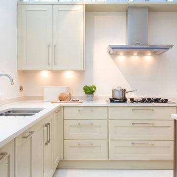 Walnut & painted Classic Panel kitchen