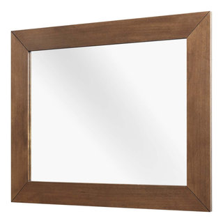 Frame Wall Mirror, Wood, Brown Walnut, Modern Mid-Century, Bedroom