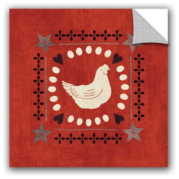 Little Red Farm Tile III Decal, 14"x14"