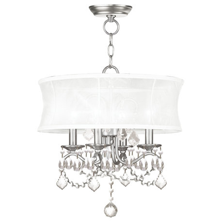 Newcastle Convertible Chain-Hang and Ceiling Mount, Brushed Nickel