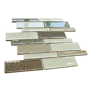 11.875"x12.875" Legacy Mixed Mosaic Tile Sheet, Brown