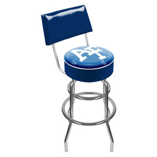 Golden State Warriors Logo 31 in. Yellow Backless Metal Bar Stool with Vinyl Seat