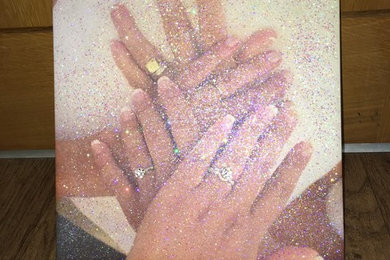 Diamond Dust  Personalised Glitter Photo Canvas