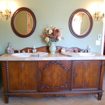 Antique Sideboard Buffet turned into Double Sink Vanity