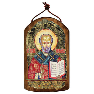 Icon Saint Nicholas Wooden Ornament