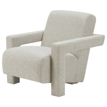 Modrest Wylie Modern Beige Fabric Accent Chair