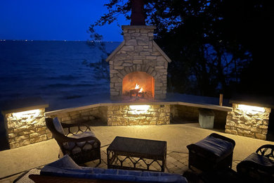 Example of a beach style patio design in Cleveland