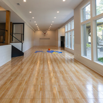 Two-Tiered Basement Designed for Family Fun