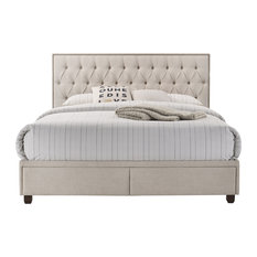 Burnished Brass Nail Head Trim Bed With