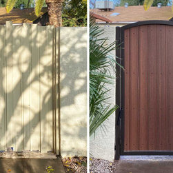 Before & After - Iron & Wood Gate by First Impression Ironworks - Home Safety And Security
