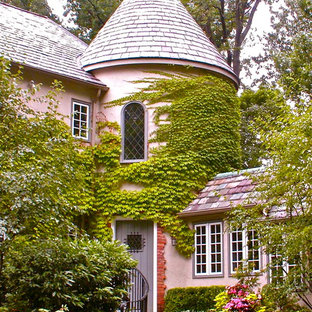 Idéer för ett klassiskt rosa hus, med två våningar