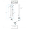 Mermaid 60" Freestanding White Bathtub, Polished Chrome Tub Filler & Trim Kit
