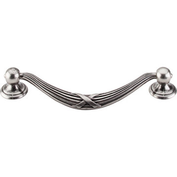 Top Knobs  -  Ribbon & Reed Drop Pull 5 1/16" (c-c) - Pewter Antique