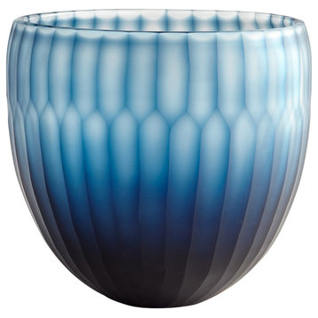 Cyan Large Tulip Bowl, Blue