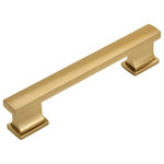 Cosmas - 10 PACK - Cosmas 702-4GC Gold Champagne Contemporary Cabinet Pull - The Cosmas 702-5GC Gold Champagne Contemporary Cabinet Pull has 5 inch (128mm) hole spacing and a modern, square-edge design that coordinates perfectly with all 702 Series gold champagne pulls and knobs. This sturdy drawer pull is smooth and flat on the underside and is manufactured from 100% solid die-cast zinc metal with a luxurious gold champagne finish.