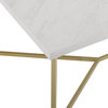 Rectangle Coffee Table with White Faux-Marble Top and Gold Base
