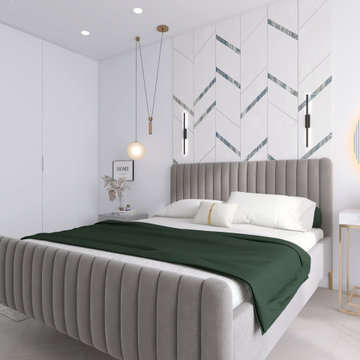 Floor-to-Ceiling Wardrobes in a Compact Contemporary Bedroom