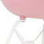 Provoc Dining Chair With White Metal Legs, Pink