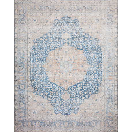 Blue Tangerine Printed Polyester Layla Area Rug by Loloi II, 7'-6"x9'-6"