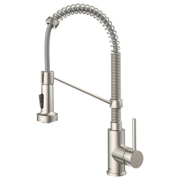 Bolden Commercial Style 2-Function Pull-Down 1-Handle 1-Hole Kitchen Faucet, Stainless Steel