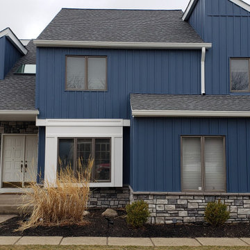 CertainTeed Vertical Insulated Siding, Stone and Gutters installation
