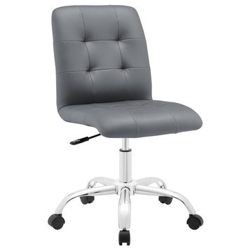 Modway Furniture Prim Armless Mid Back Office Chair, Gray