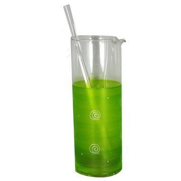 Frosted Curl Light Green Martini Pitcher