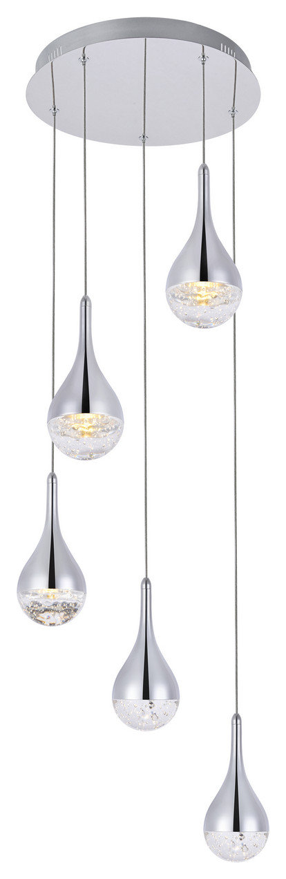 Elegant 3805D14C Amherst Collection Led 5-light Chandelier In Chrome ...