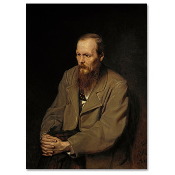 Vasily Perov 'Portrait Of Fedor Dostoyevsky' Canvas Art, 24 x 18