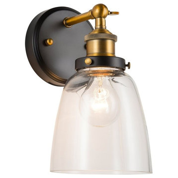 Fiorentino One-Light Wall Sconce with Bulb, Antique Brass