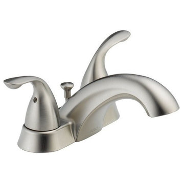 Delta Classic Two Handle Centerset Bathroom Faucet, Stainless, 2523LF-SSMPU