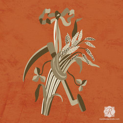 Staff of Life Trophy Fall Stencil - Wall Stencils