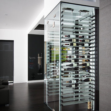 Glass wine cellar in the living room -8-