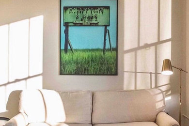 Inspiration for a coastal living room remodel in Atlanta
