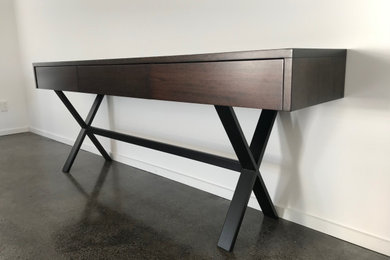Contemporary Rose Wood Sideboard on Steel Base