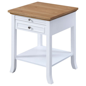 American Heritage Logan 1 Drawer End Table With Pull-Out Shelf