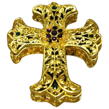 Gold Cross Filigree Box