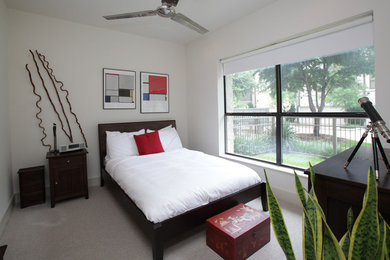 Bedroom - modern bedroom idea in Dallas
