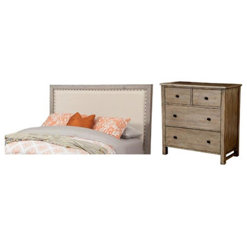 Home Square 2-Piece Set with Classic California King Headboard & Accent Chest