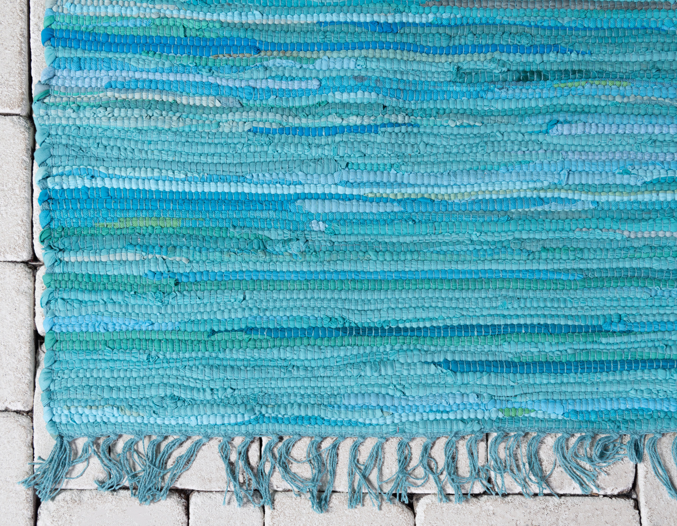 Unique Loom Striped Chindi Cotton Rug, 2'2