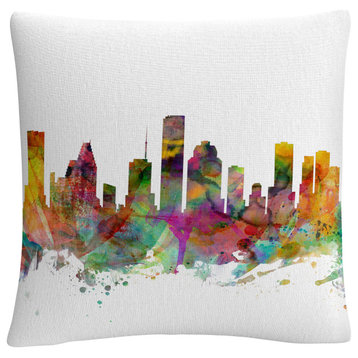 Michael Tompsett 'Houston Texas Skyline' Decorative Throw Pillow