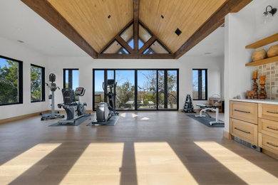 Trendy home gym photo in Austin