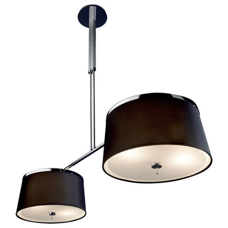 2-Light Pendant Leila Series 618, Aluminum With Chrome Accent