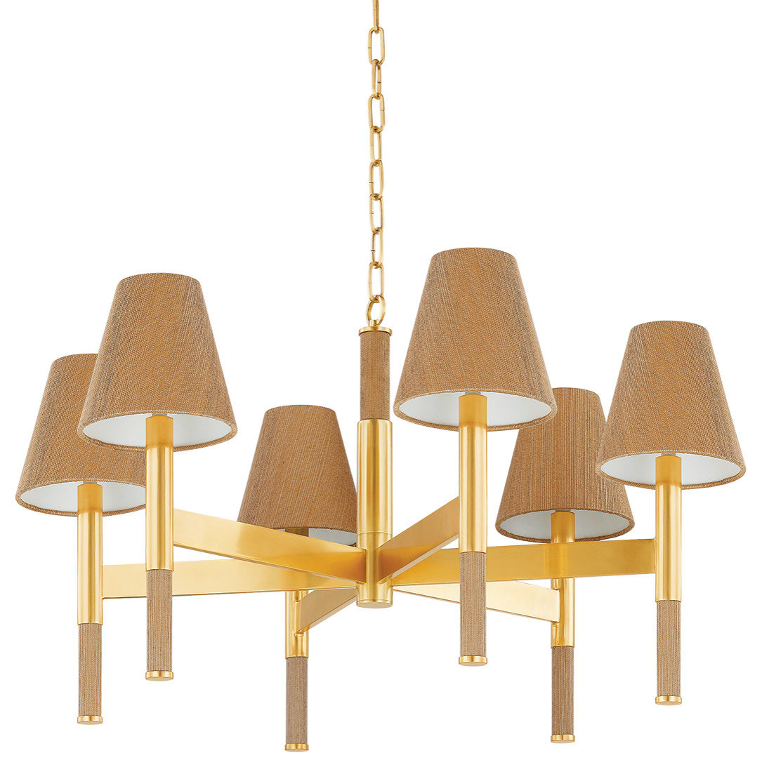 Hudson Valley Lindenwood Chandelier 33.5", Aged Brass, 19.5 - Tropical ...